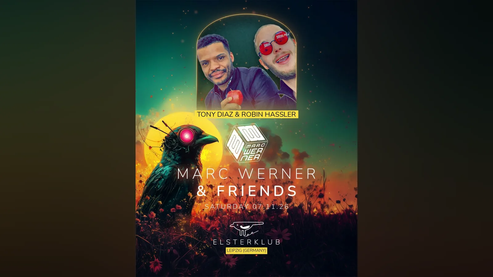 Flyer Marc Werner & Friends, Elsterartig Leipzig